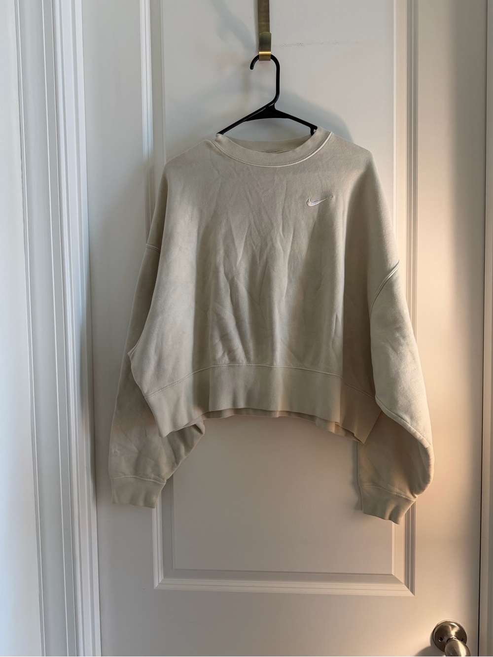 Nike Cream Crewneck Sweatshirt with White Swoosh Tag